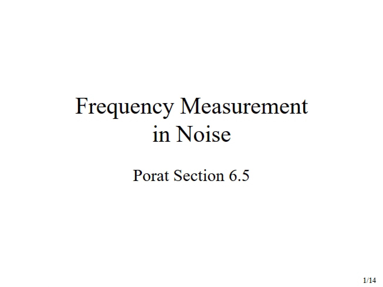 Measuring Frequency in Digital Signals
