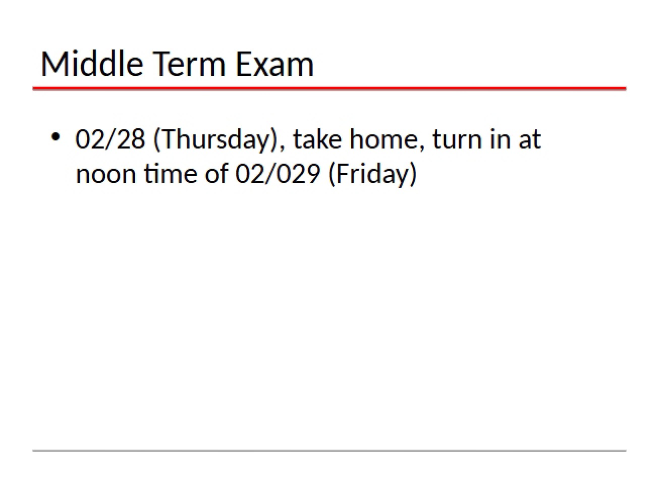 Exam Middle Term