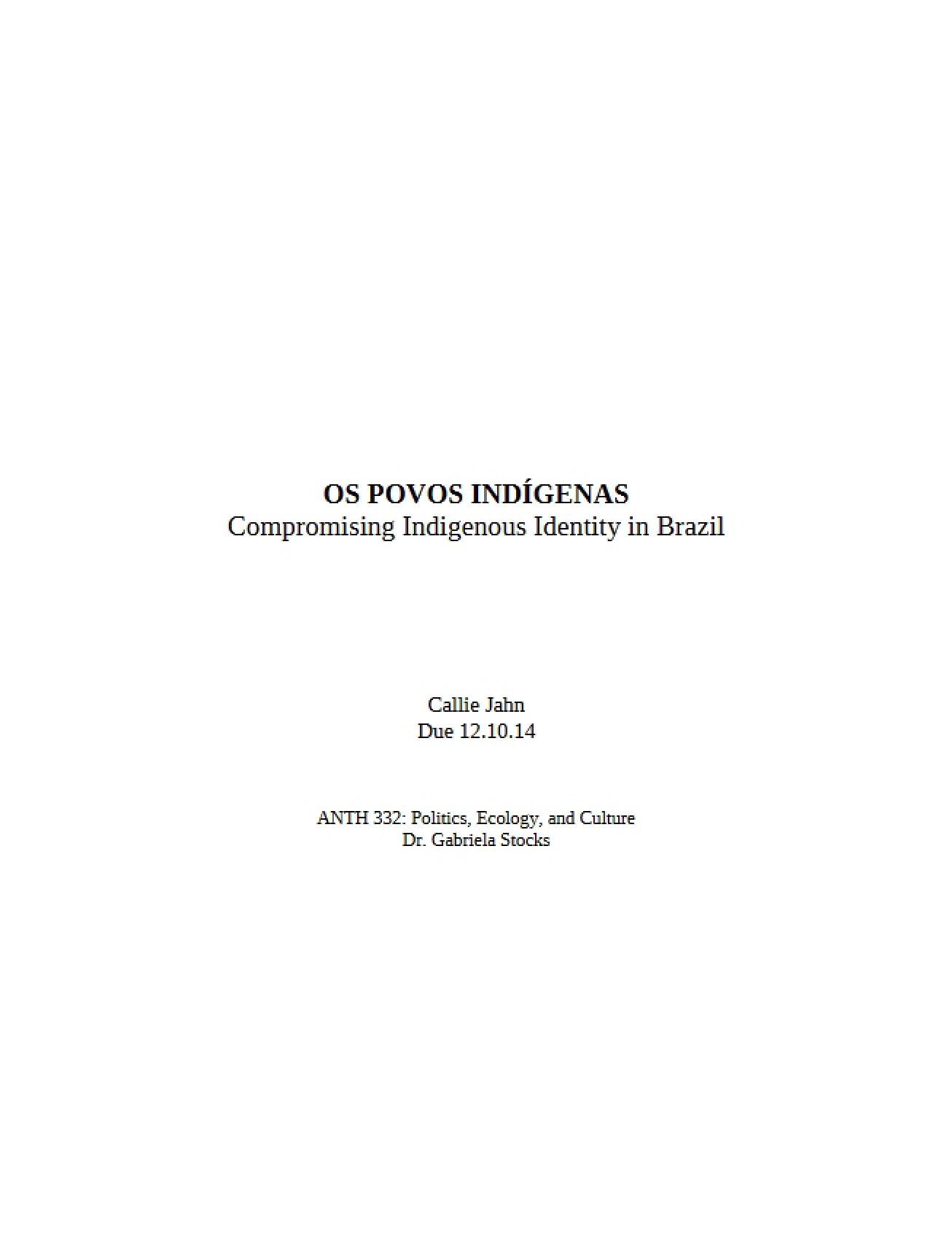 Indigenous Peoples