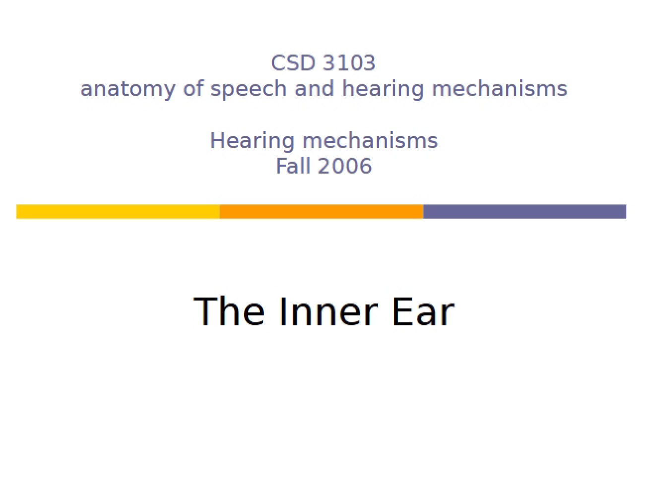 Anatomy of the Inner Ear