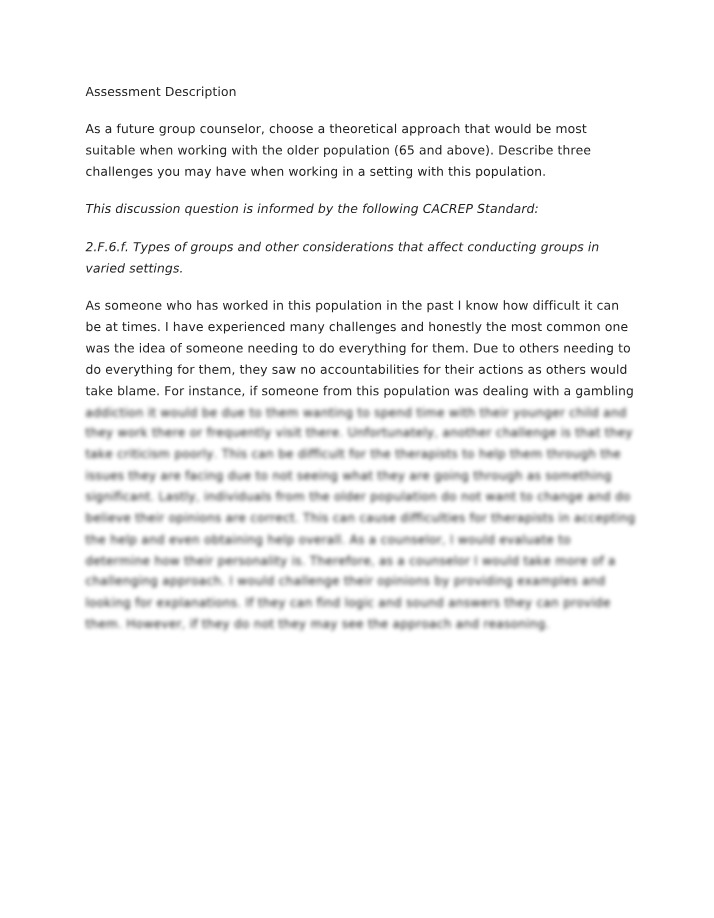 Group Counseling for Older Adults - Challenges and Approaches