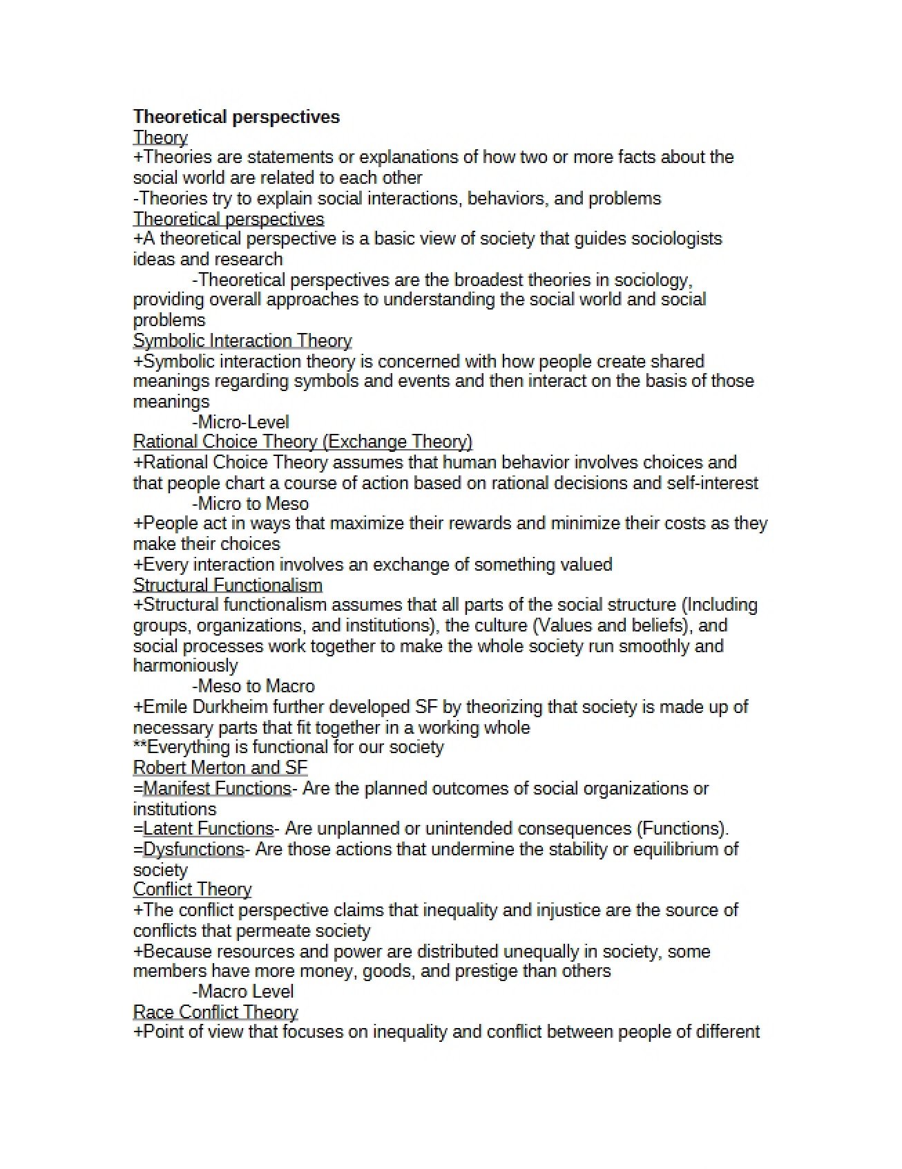 Perspectives in Theory