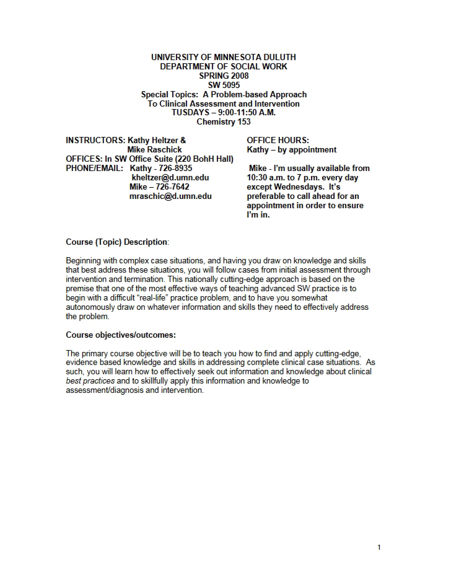 Problem-Based Approach Special Topics