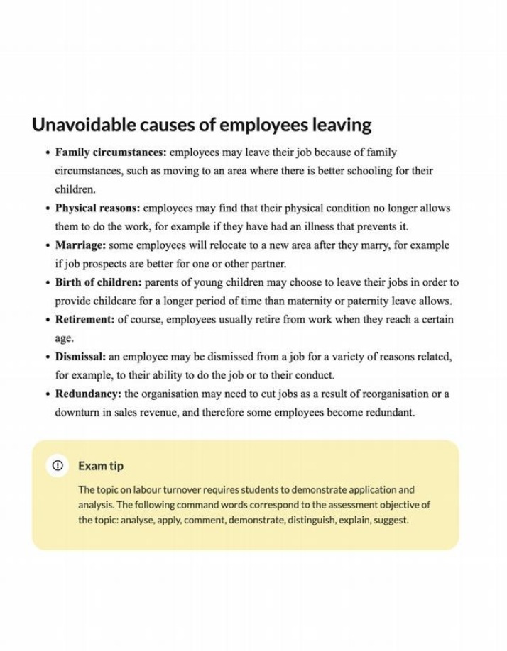 Why Employees Leave - Unavoidable Causes