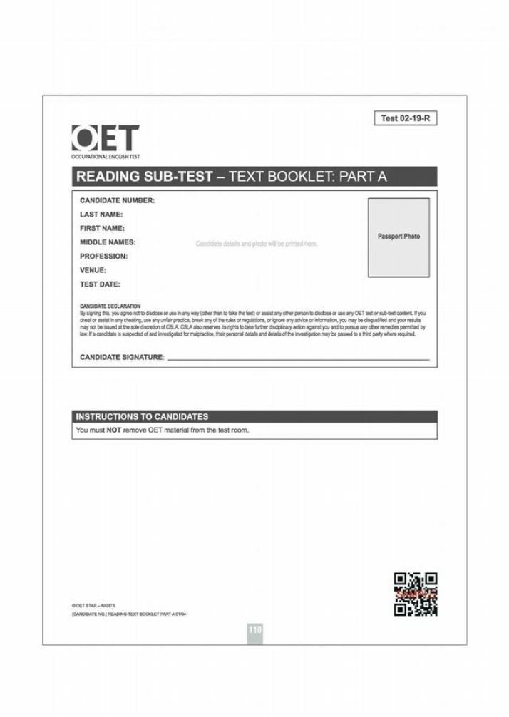 OET Part A Reading Sub-Test