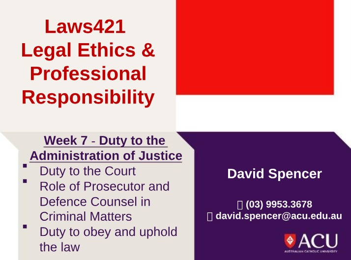Week 7 Lecture - Administrative Justice