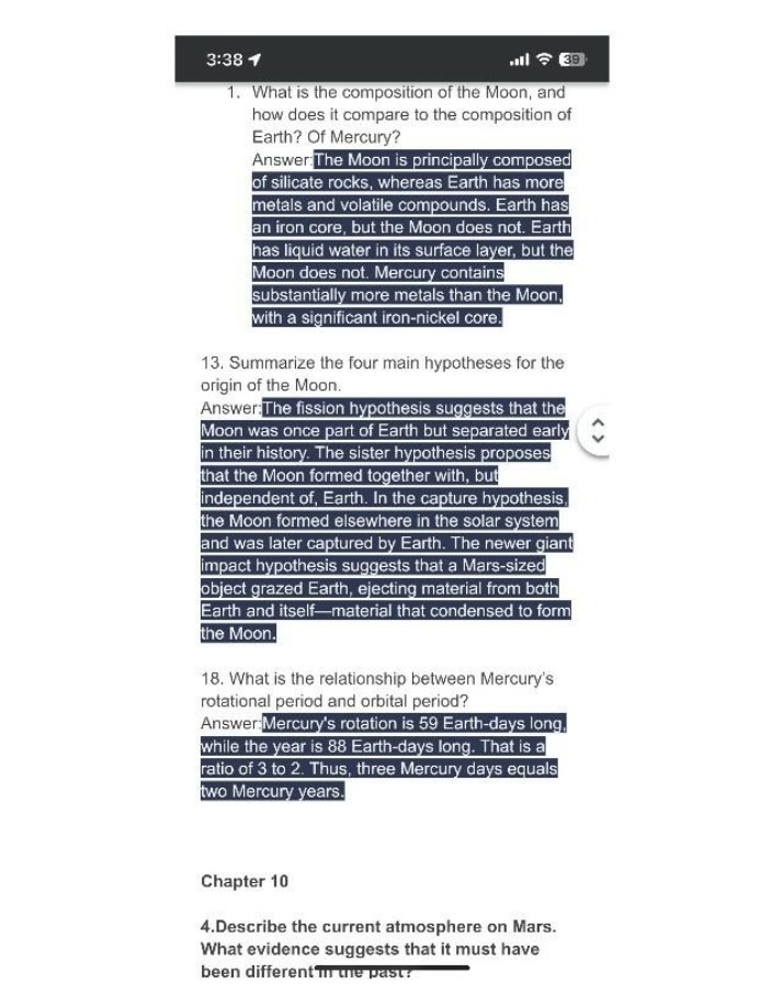 Questions and Answers for Chapter 10