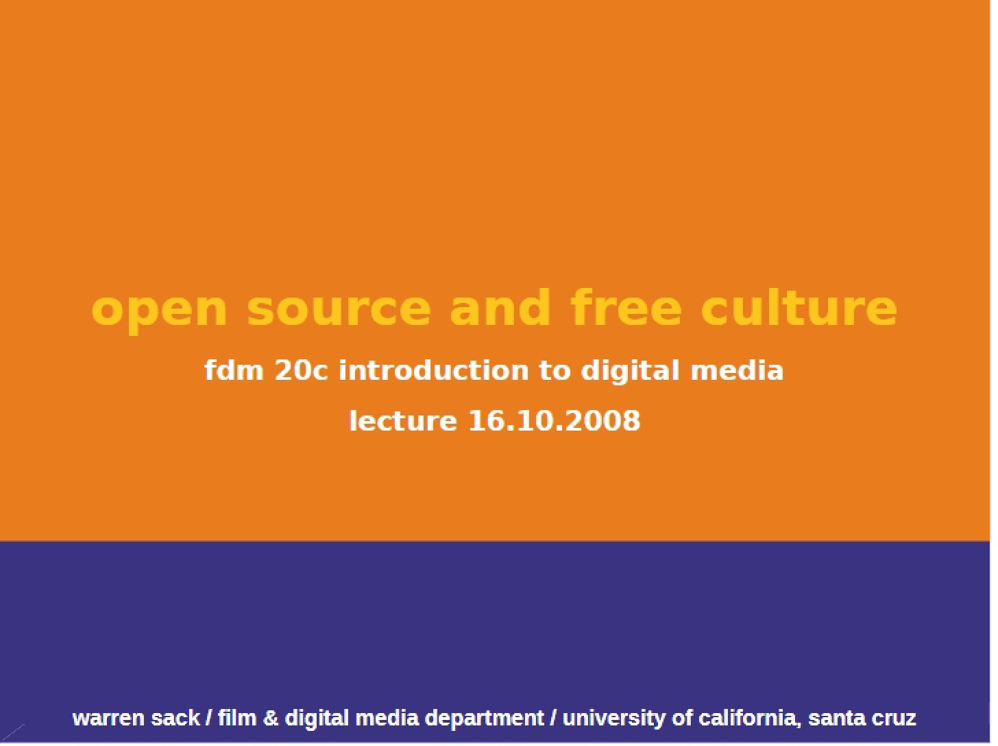 Free Culture and Open Source
