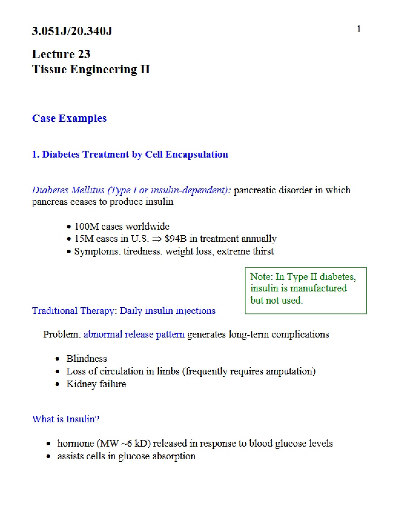Cell Encapsulation for Diabetes Treatment