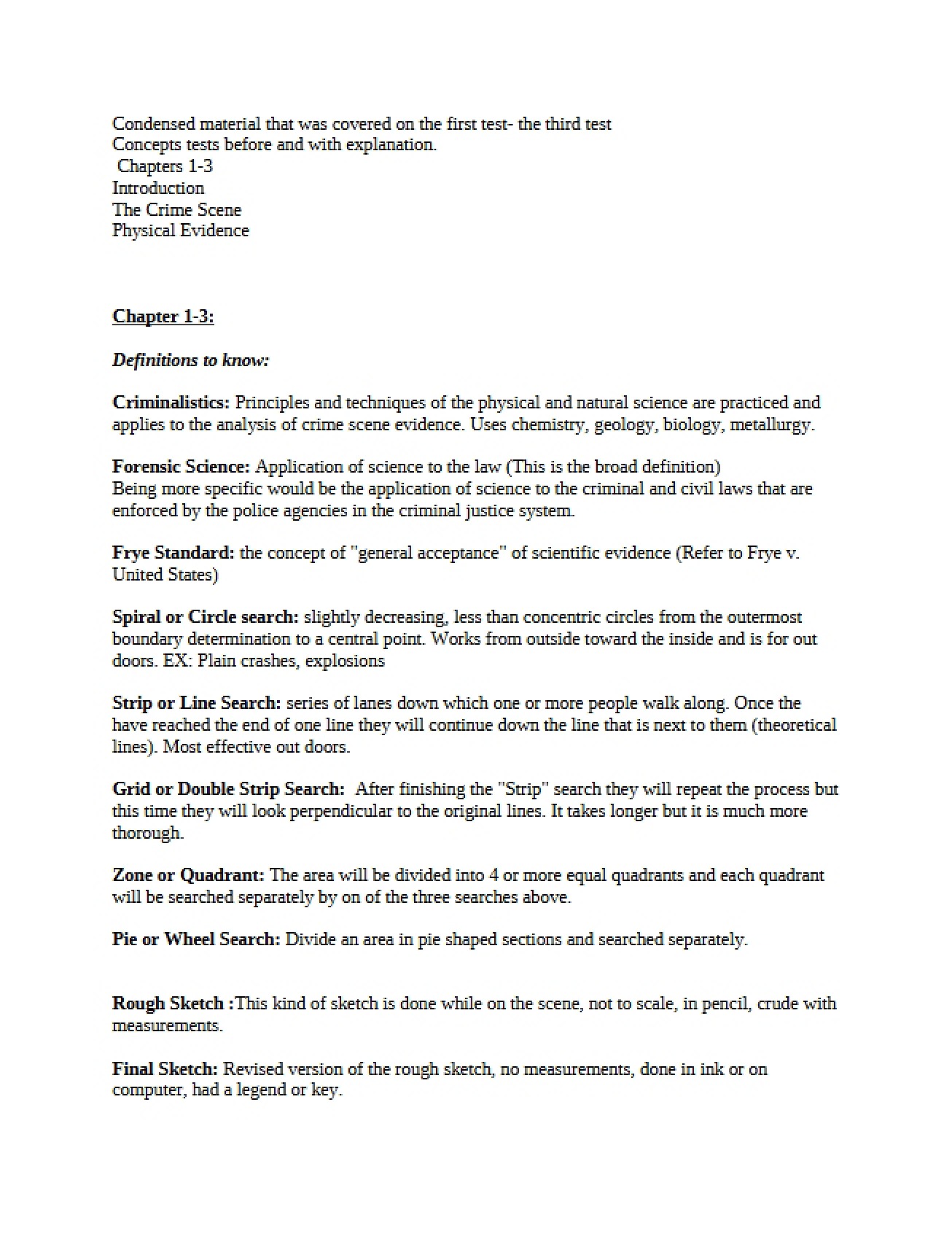 Chapters One through Three
