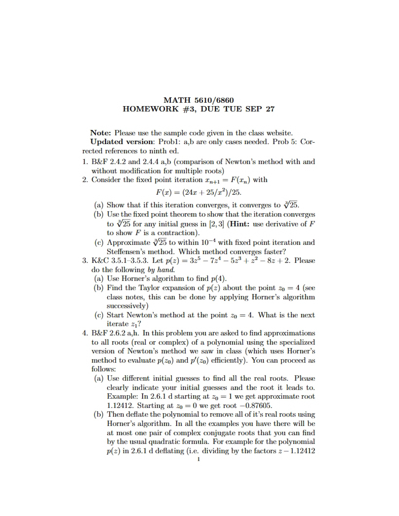 Assignment 3 for Math 5610