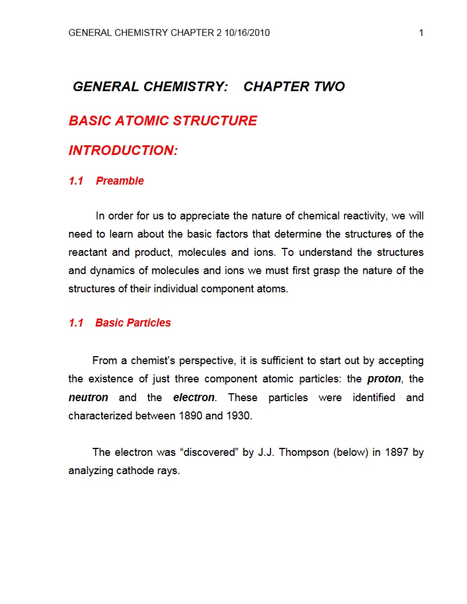 Structure of Atoms Basics