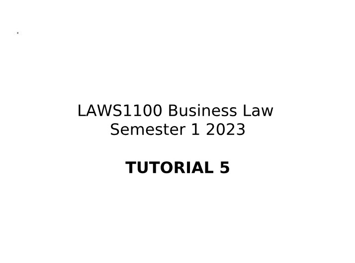 ACL & CCA Powerpoint for Tutorial 5