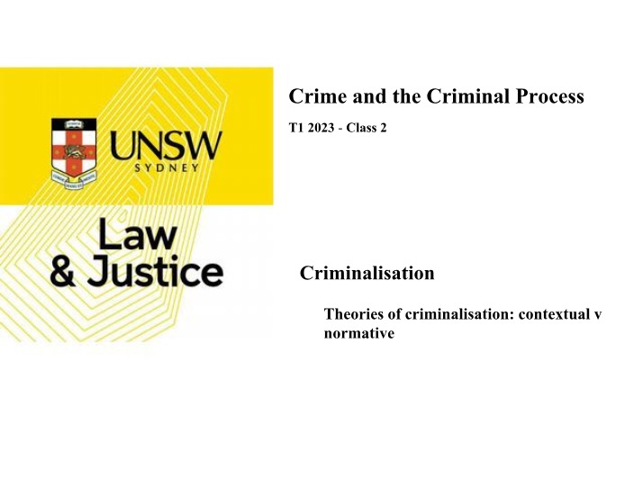 Normative vs Contextual Theories of Criminalisation