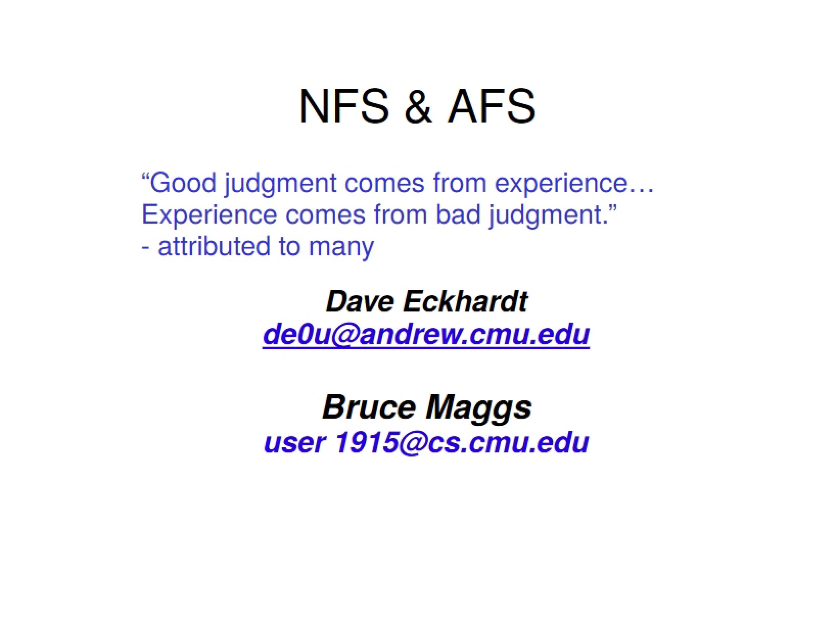 AFS and NFS
