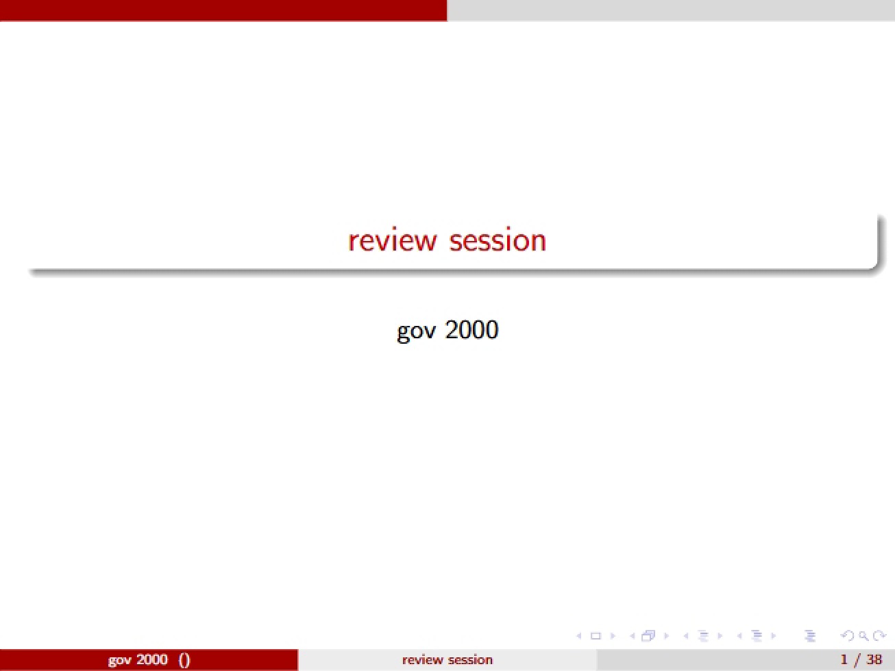 Quantitative Methods Review Session