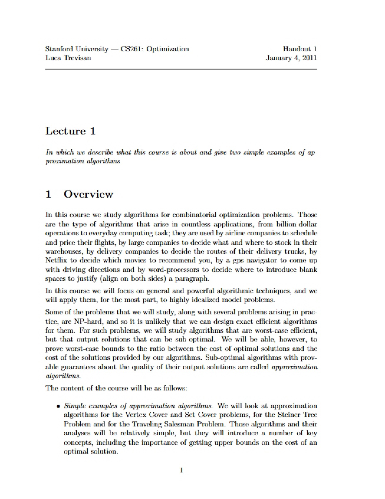Guide to Optimization