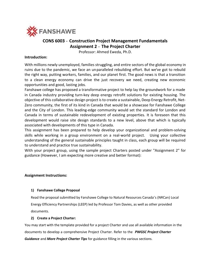 Project Charter - Assignment 2