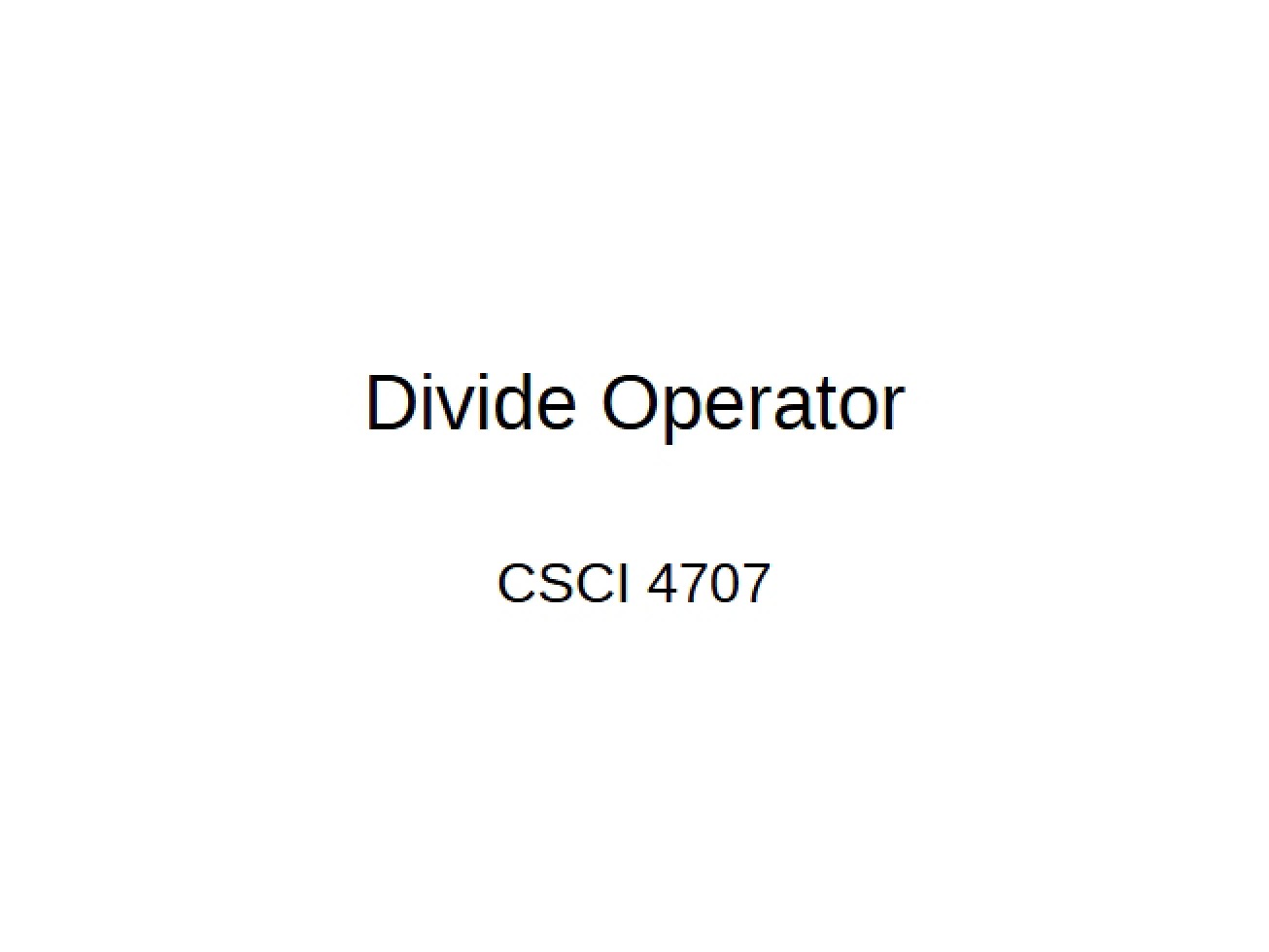 Examples of Division