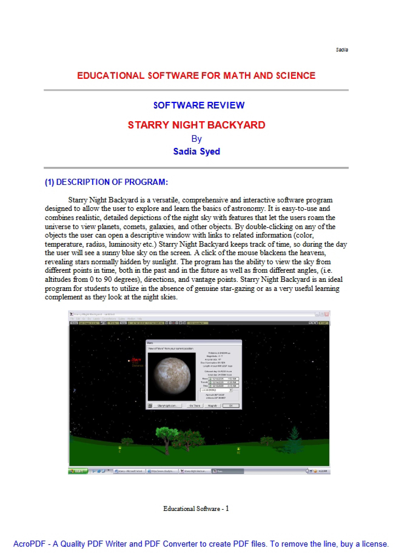 Math and Science Educational Software