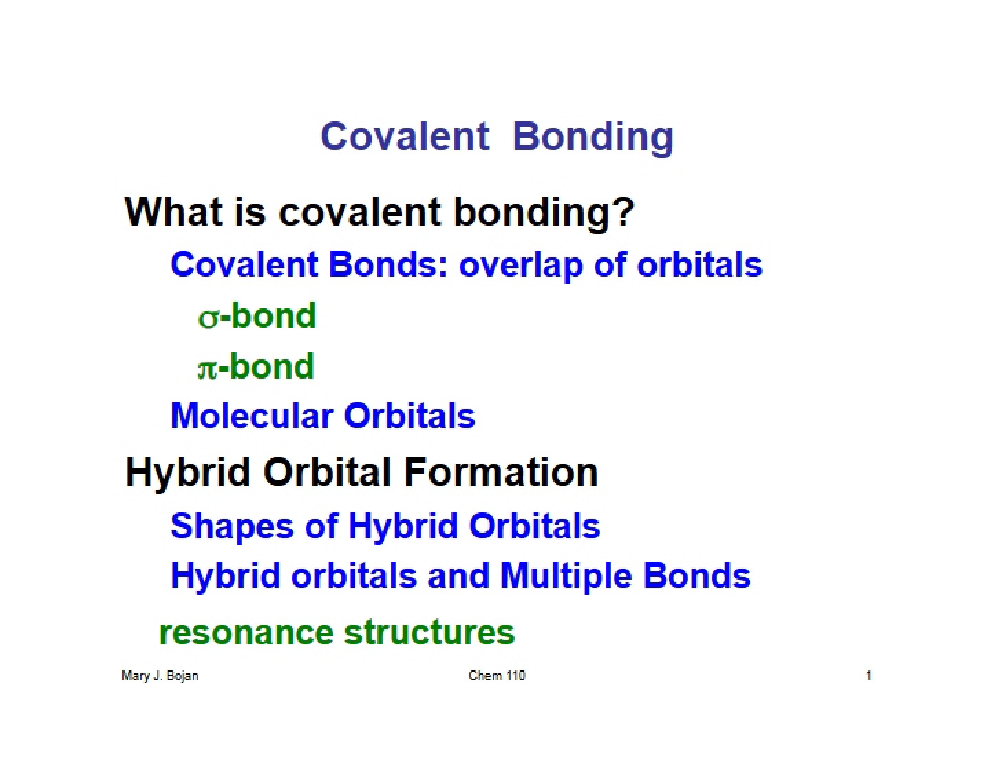Bonding Covalent