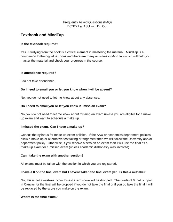Frequently Asked Questions for In-Class Tests