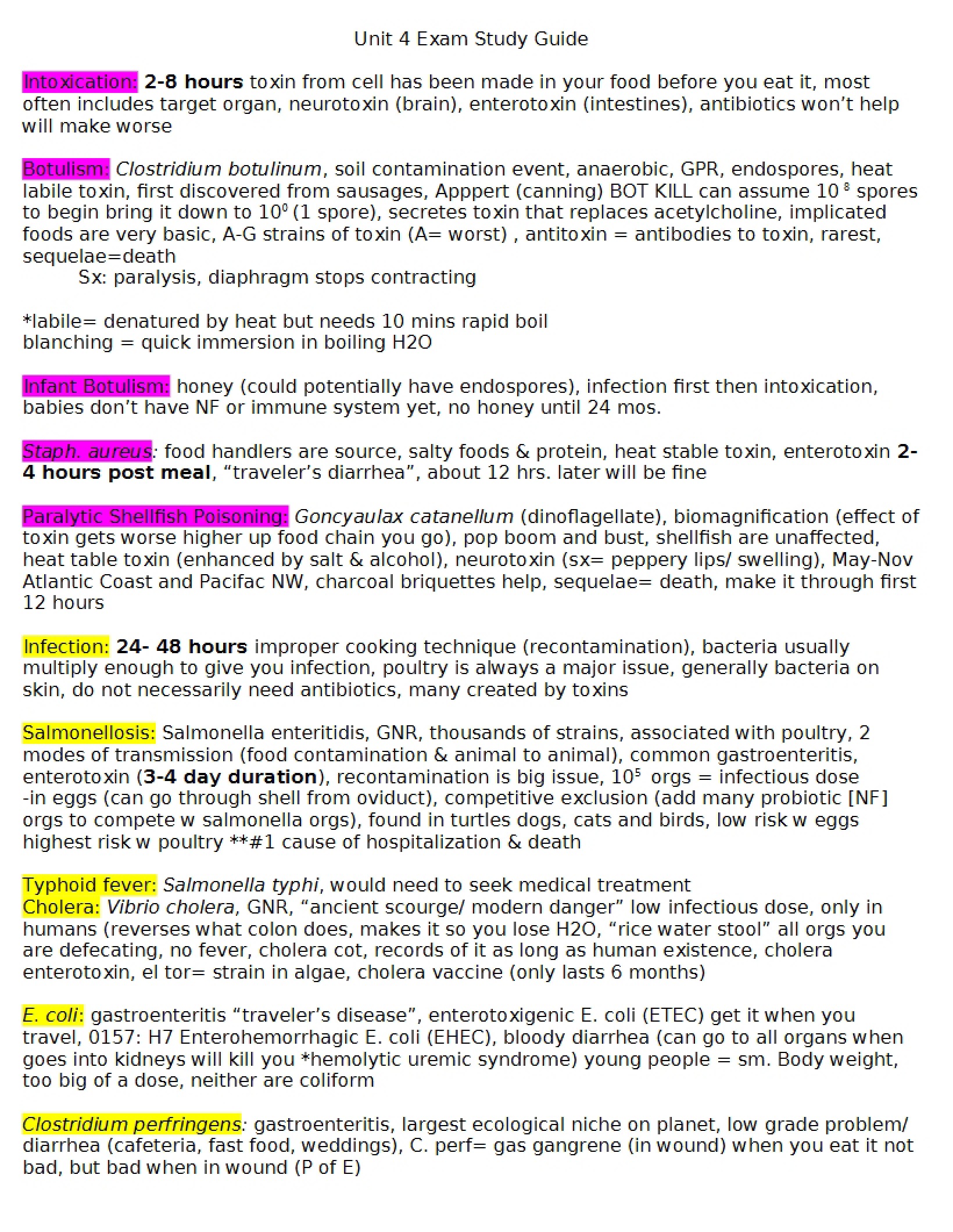 Guide for Studying Unit 4 Exam