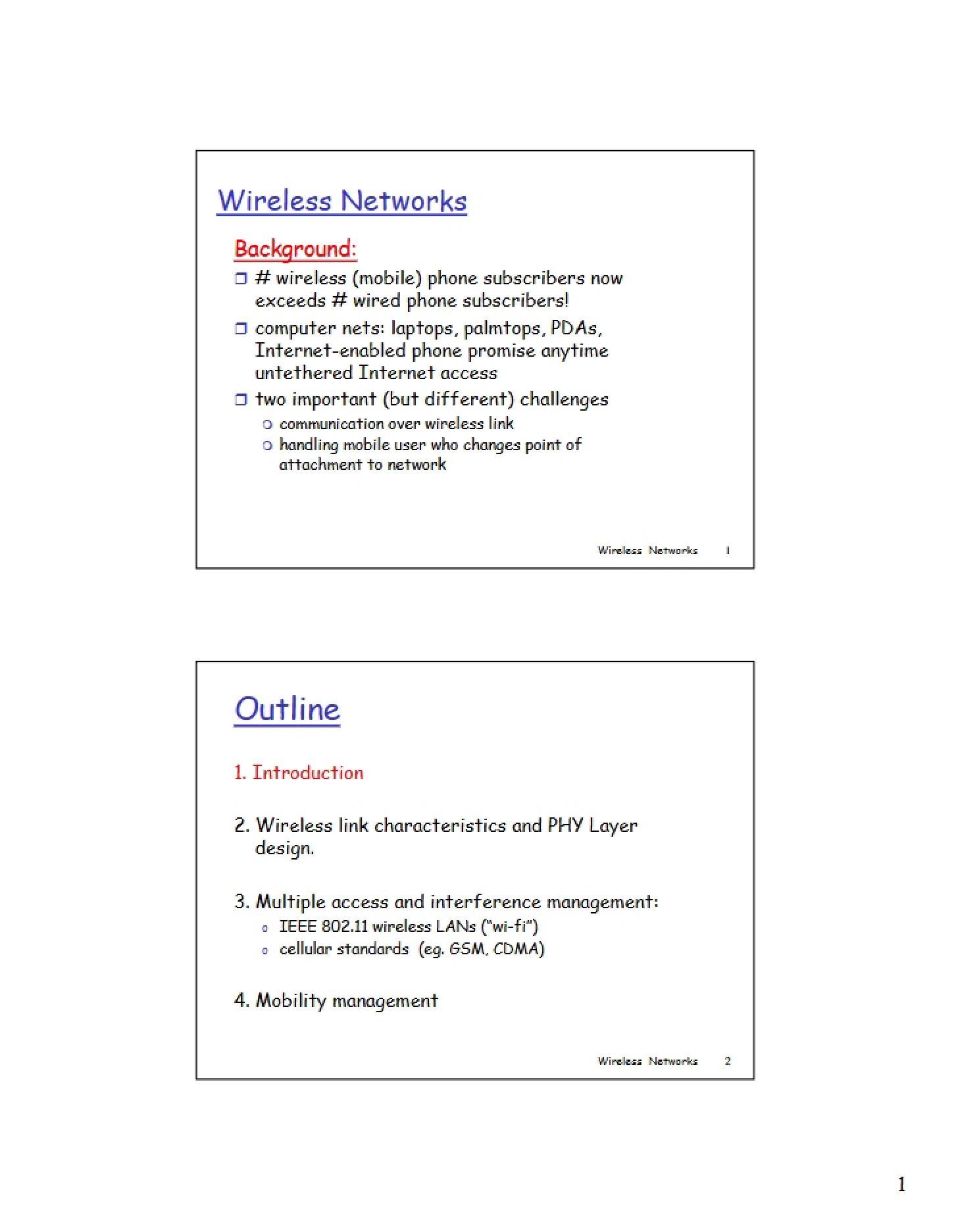 Networks Wireless