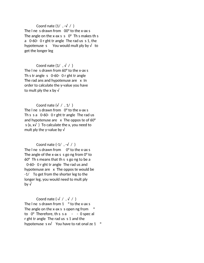 Notes on Coordinate Geometry