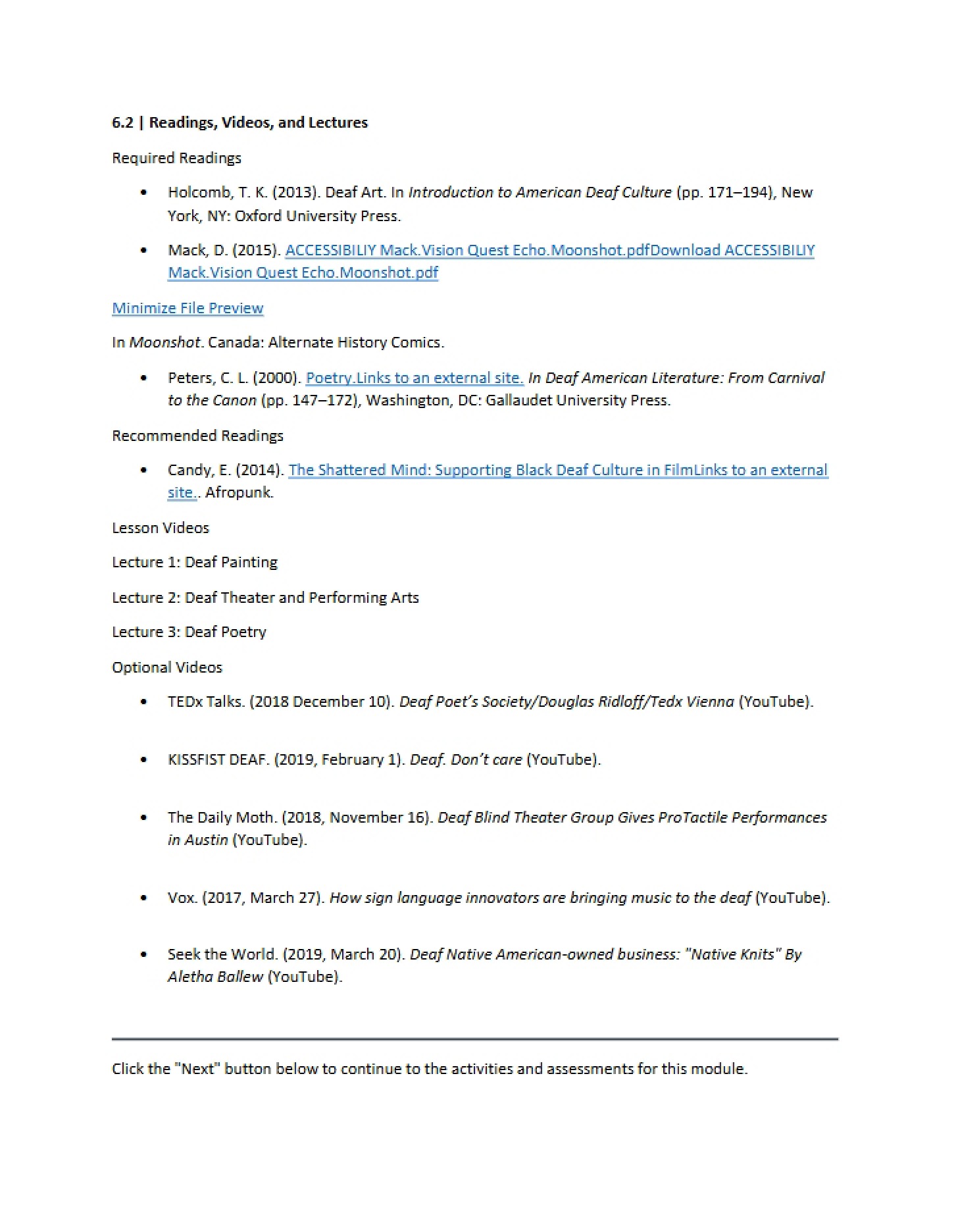 Week 6.2 Course Materials