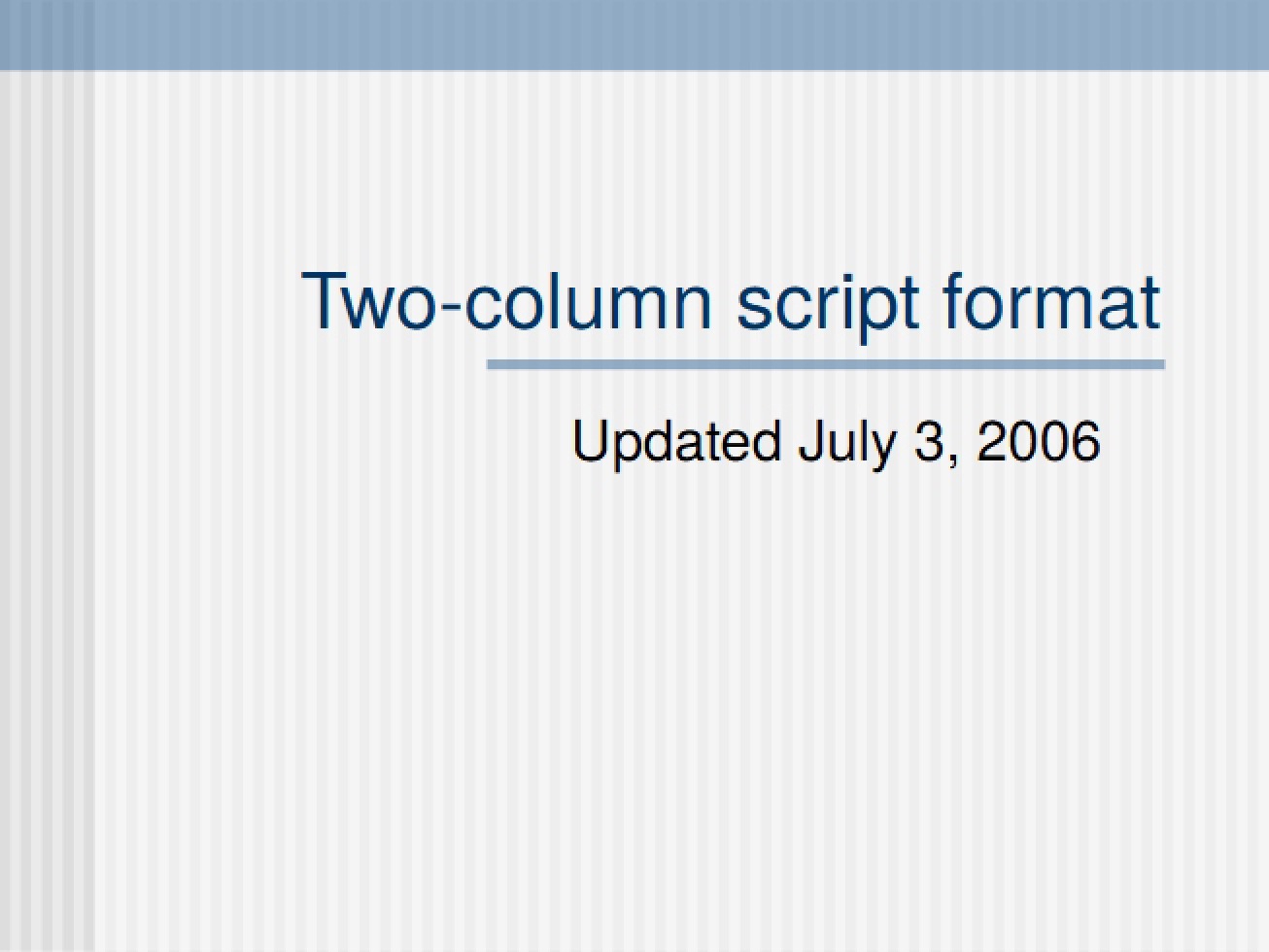 Script Column Format