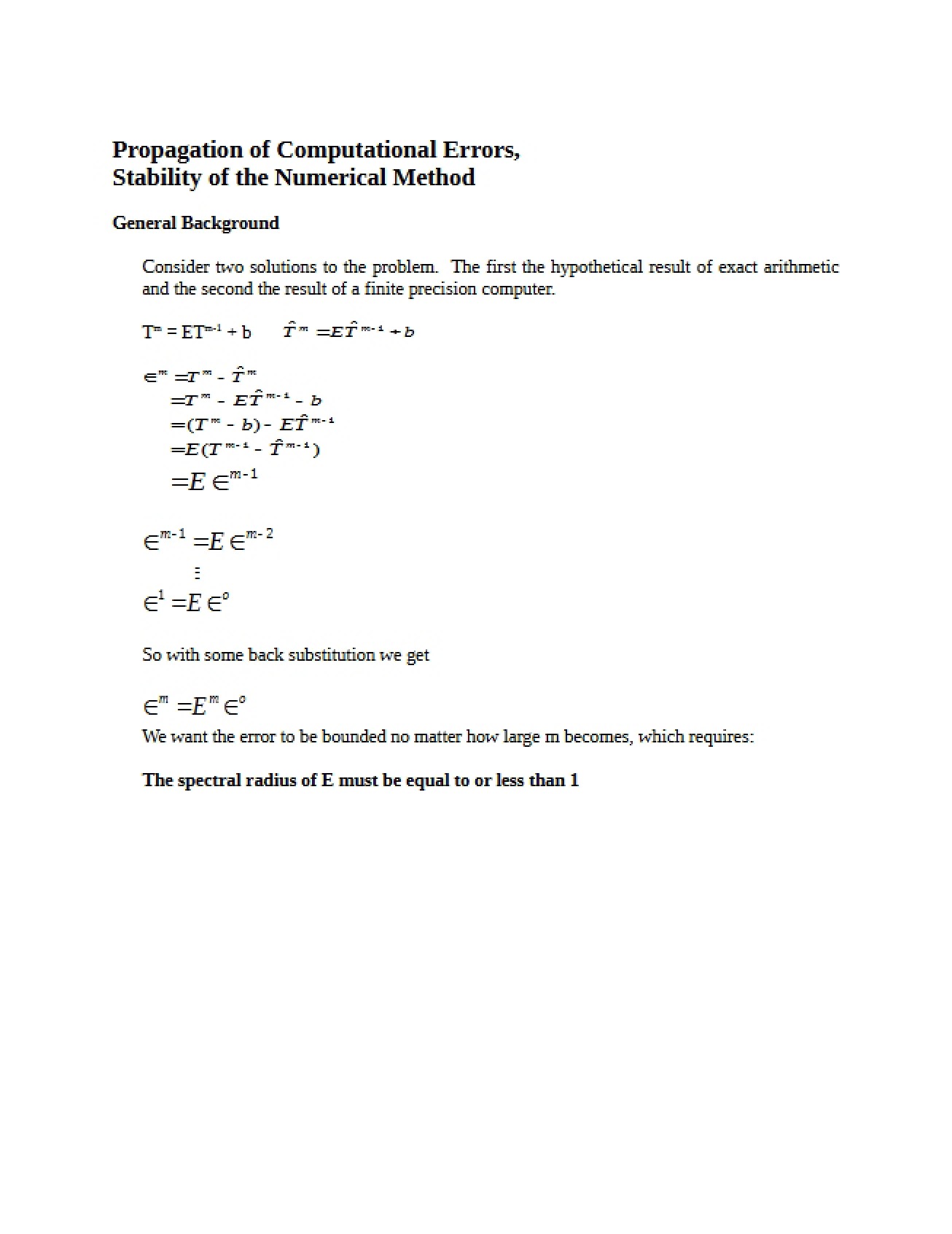 Numerical Stability