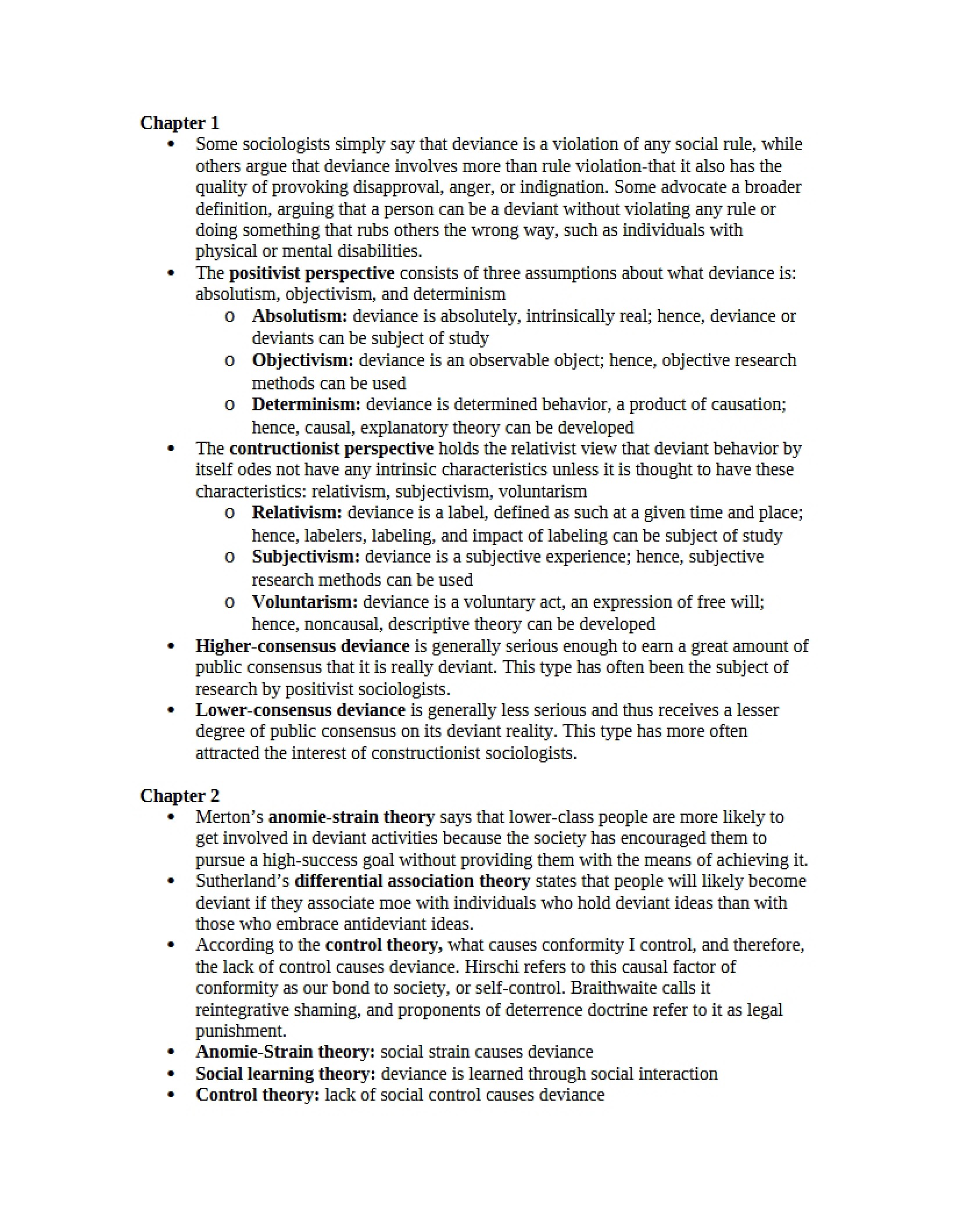 Deviance and Law Chapter 1