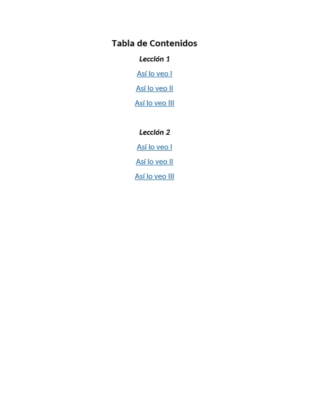 Table of Contents