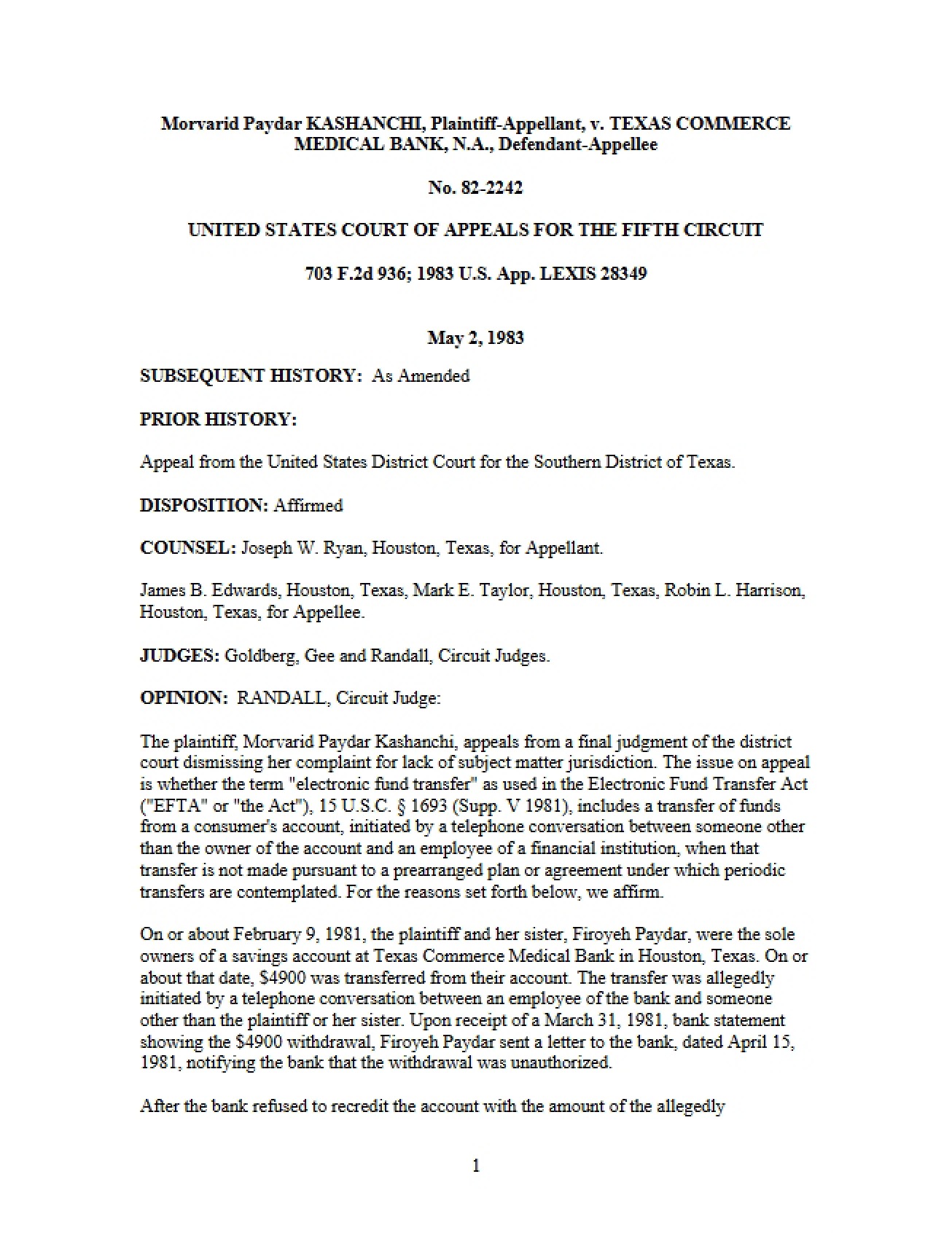 Southern District of Texas District Court Appeal