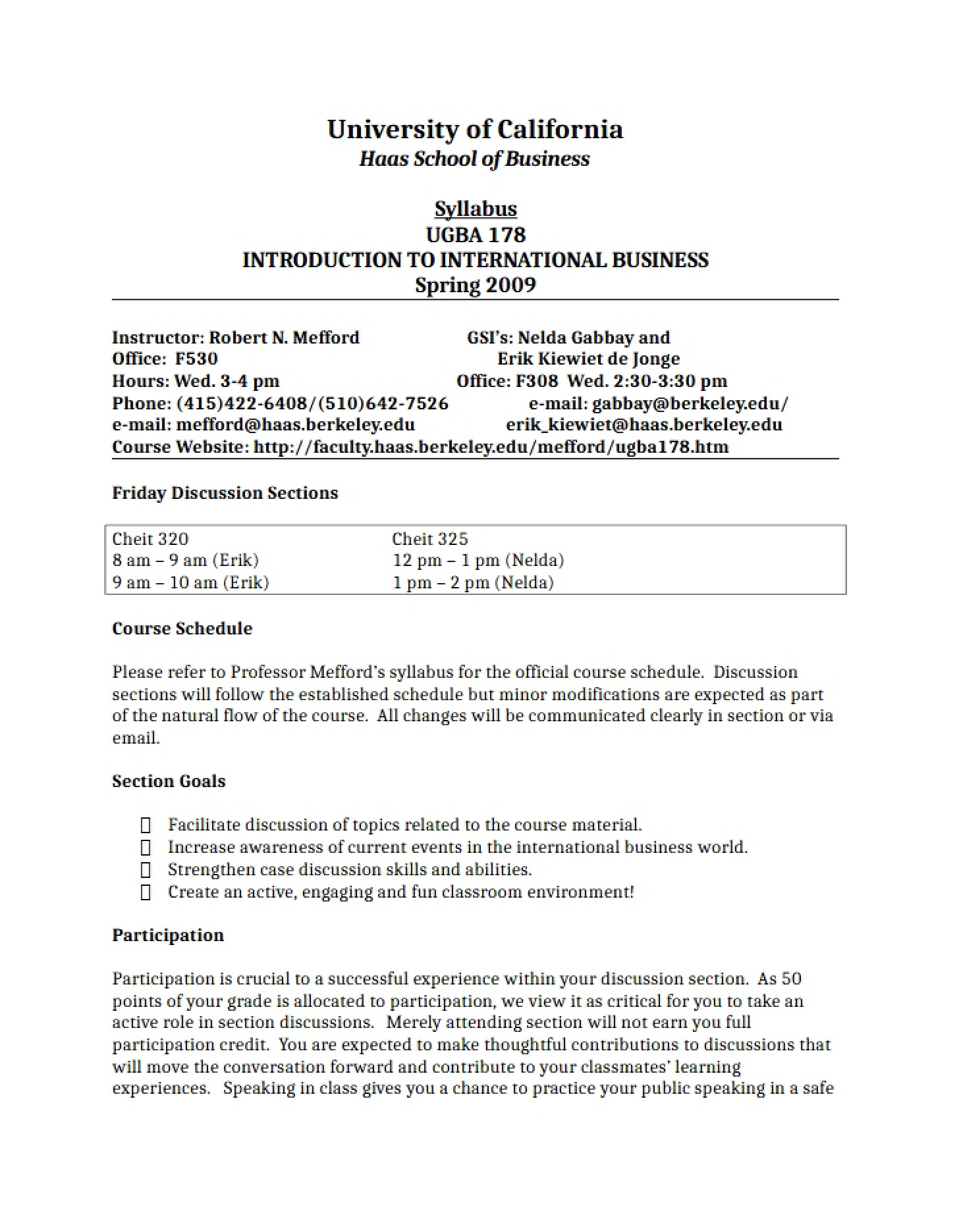 Course Syllabus