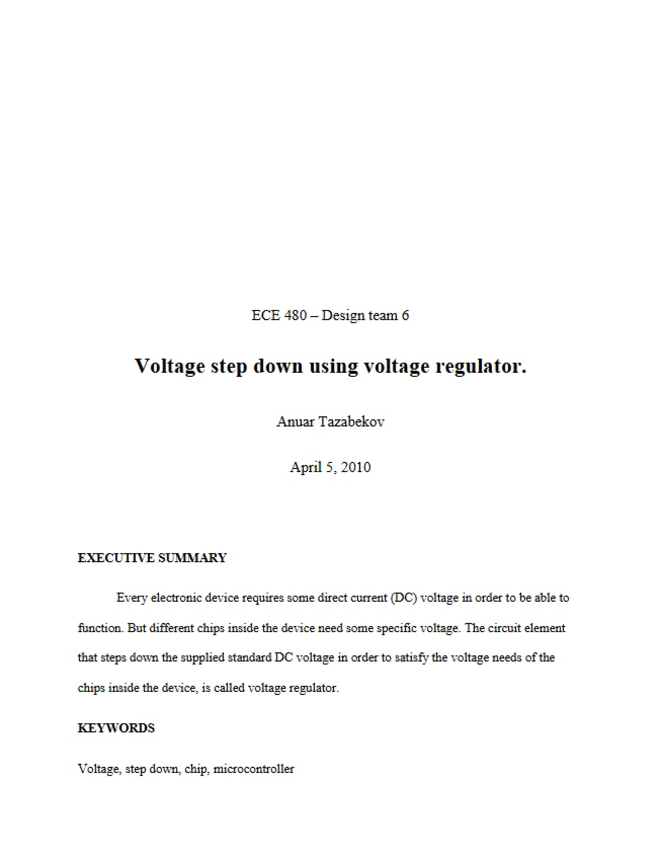 Voltage Regulator Step Down