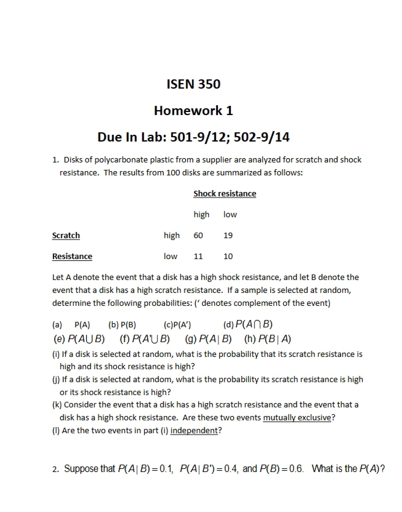 Homework Assignment One