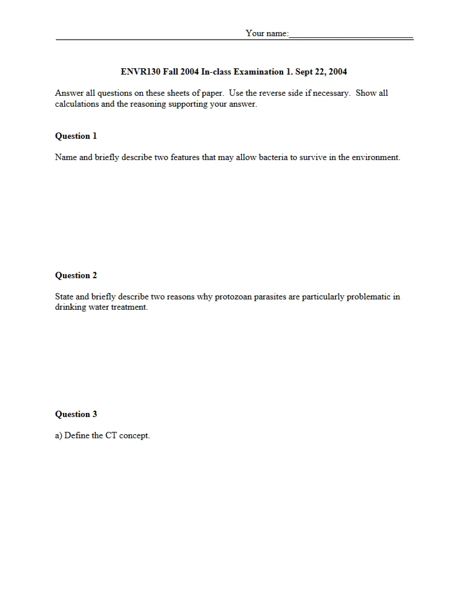 Exam for Health Effects of Environmental Agents