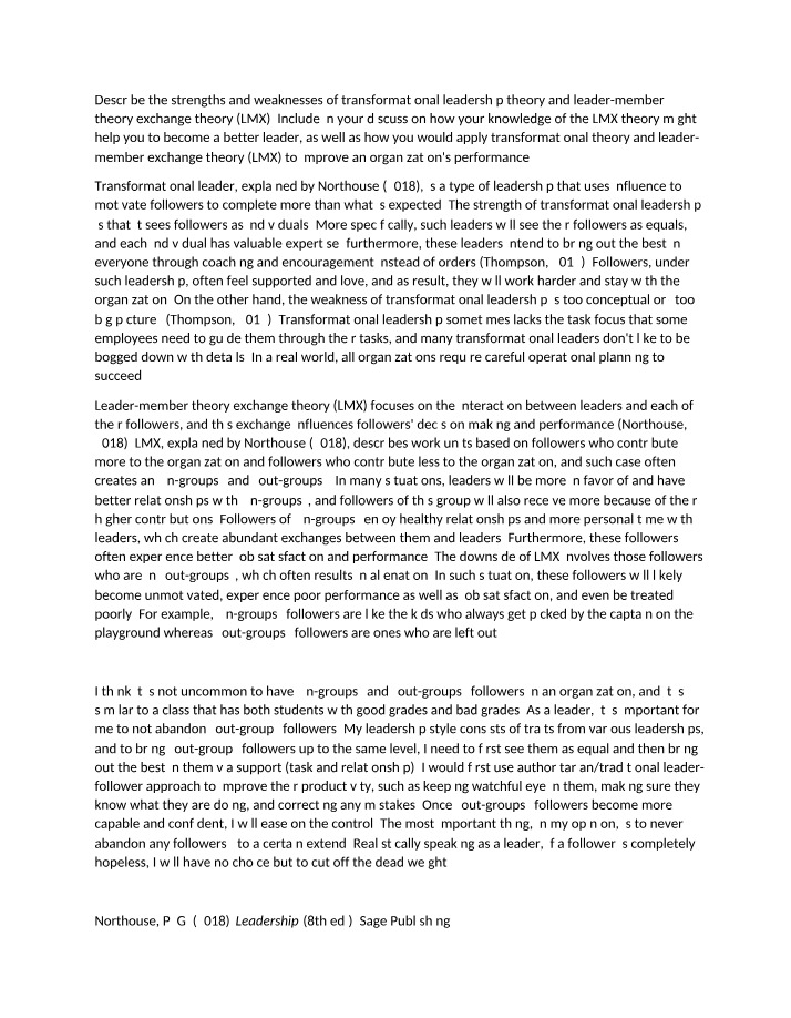 Transformational Leadership and Leader-Member Exchange Theory
