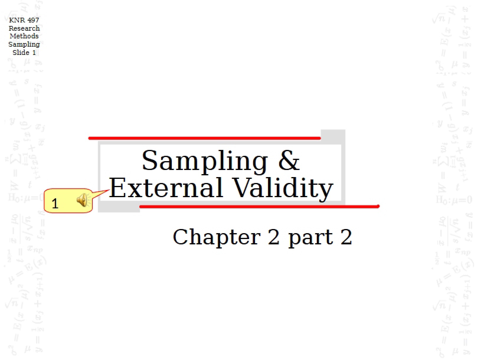 External Validity and Sampling