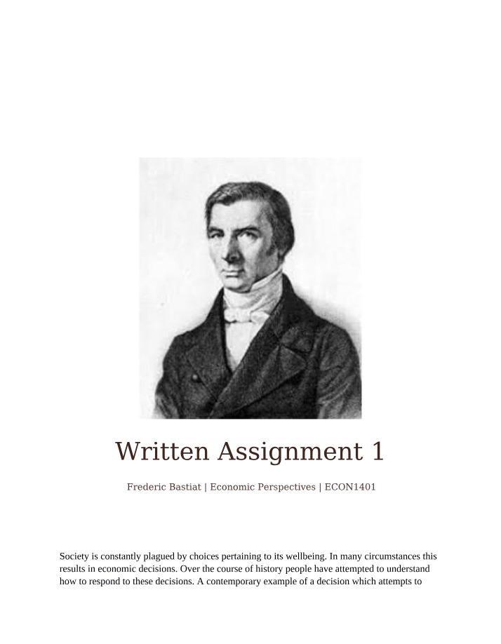 ECON1401 Assignment 1