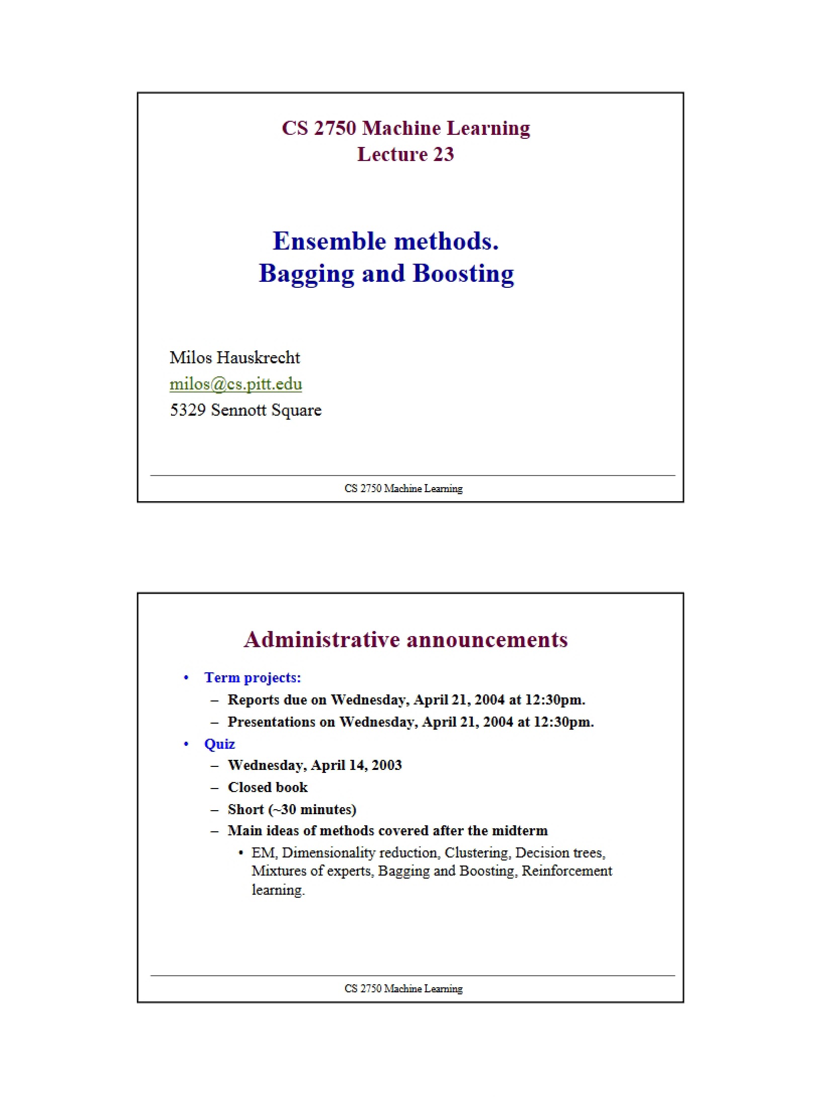 Methods of Ensembles