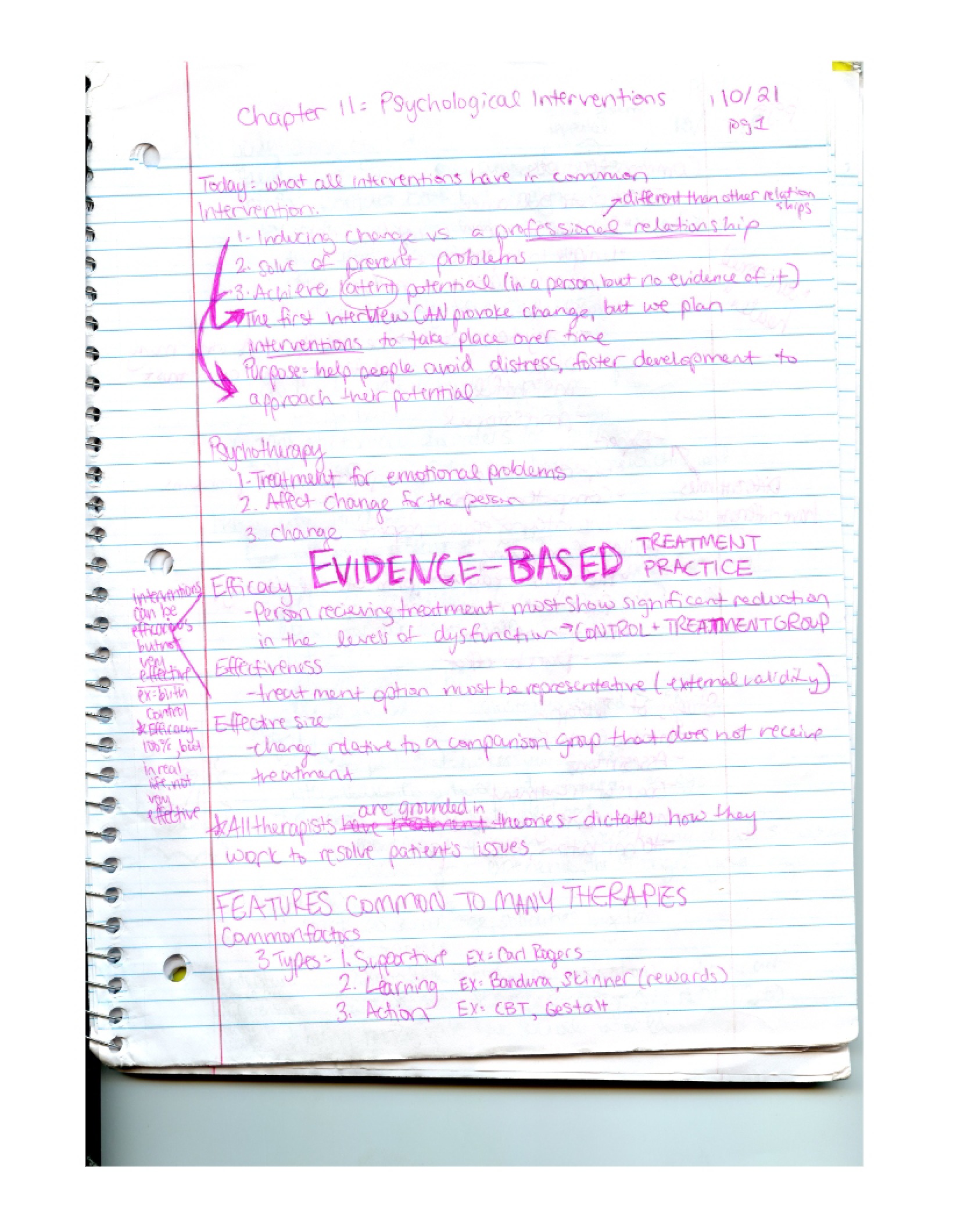 Class Notes Clinical Psychology