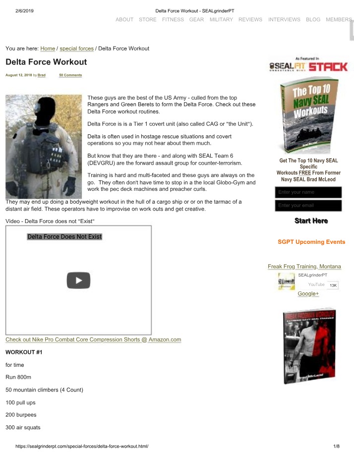 Workout - Delta Force