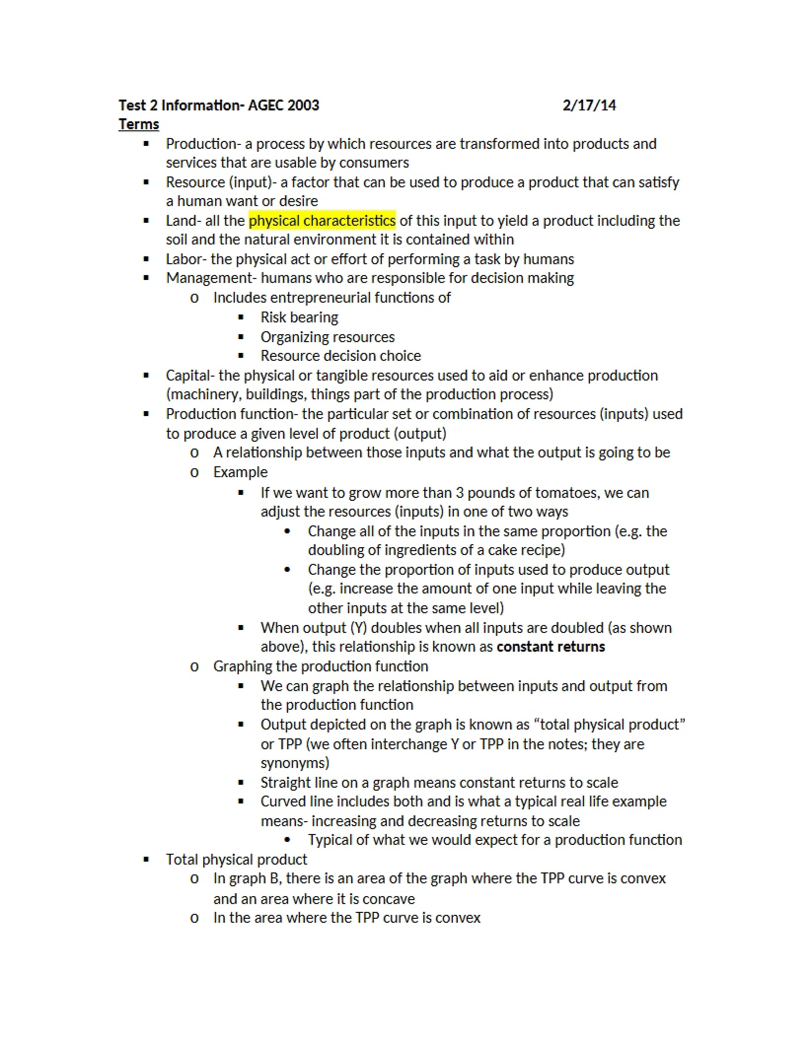 Info for Test 2