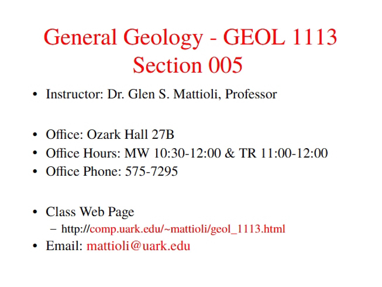 Syllabus GEOL 1113