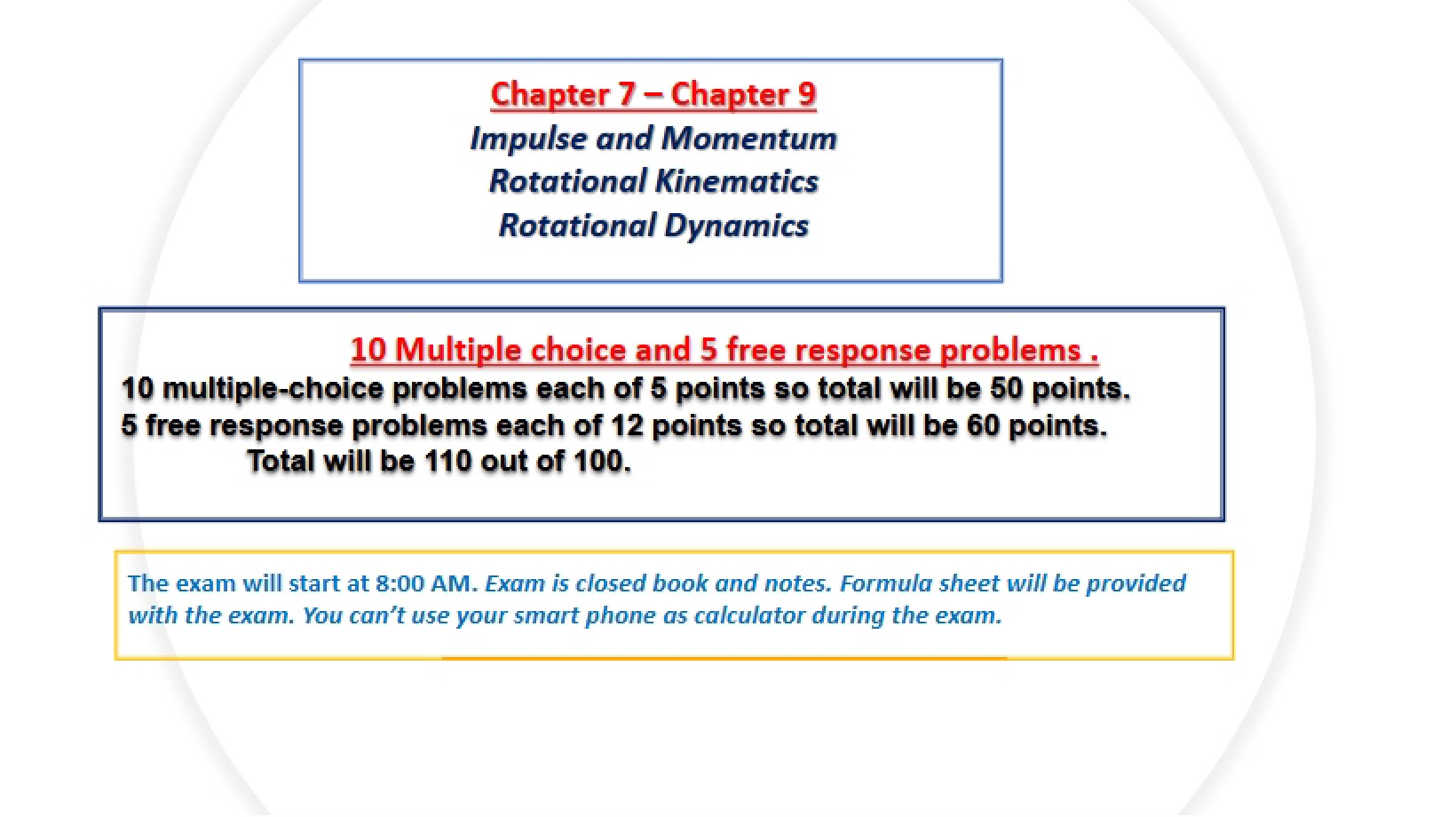 Review Questions for Exam III