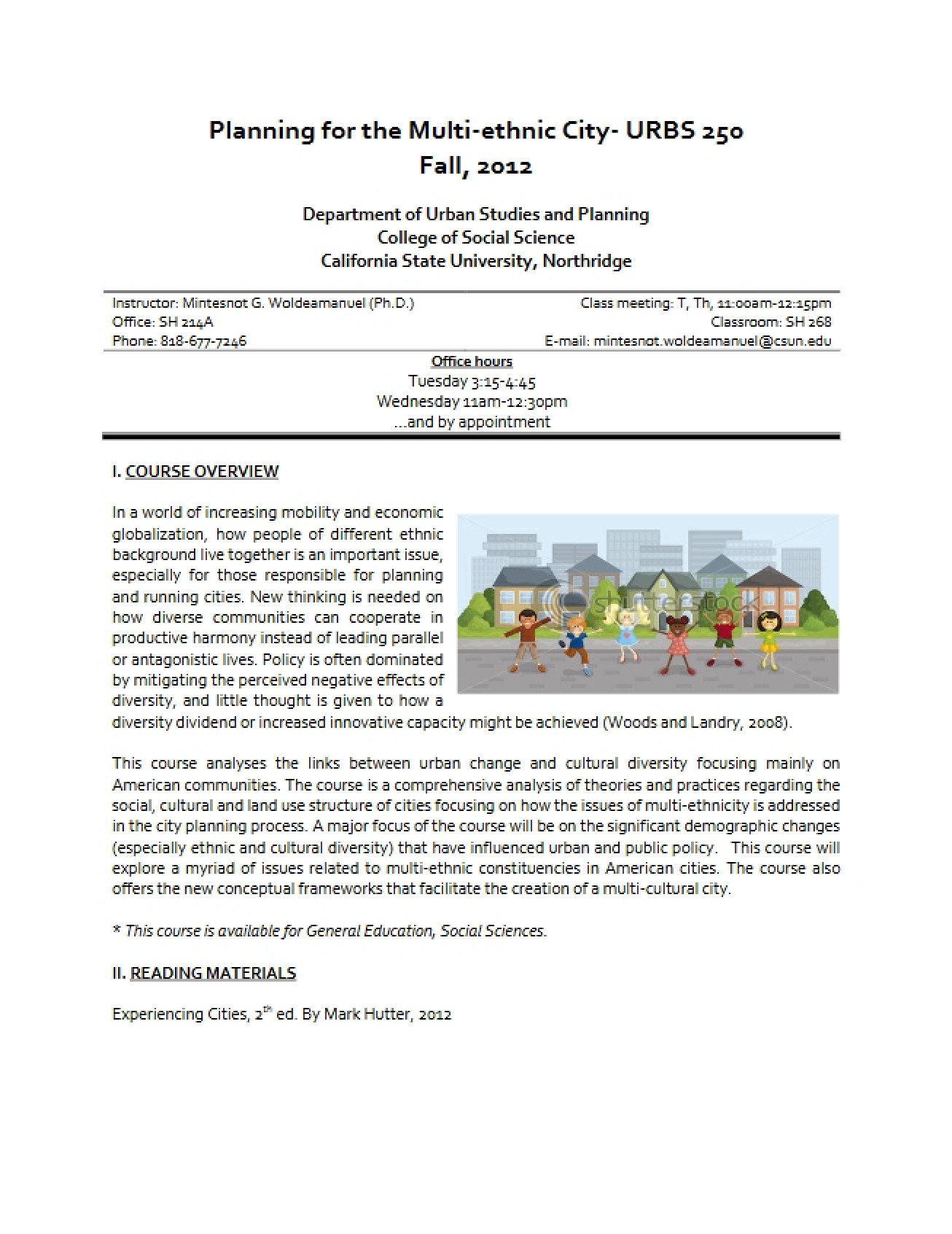 Planning Multi-Ethnic City Syllabus