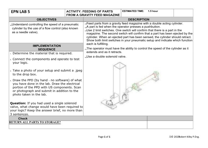 Pneumatic Cylinder Control for Feeding Parts
